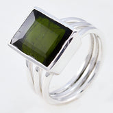 Anna Multicolor Solitaire Ring with Green Gemstone